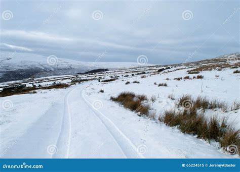tractor tracks stock image image  snow yorkshire