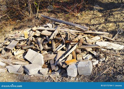 heap   trash stock photo image  dump planks broken