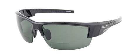 black gloss frame with a polarized bifocal 1 50 gray lens prato eyewear