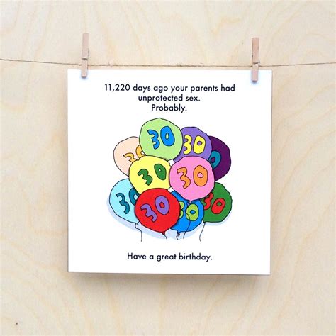 Funny 30th Birthday Card Funny 30 Birthday Funny
