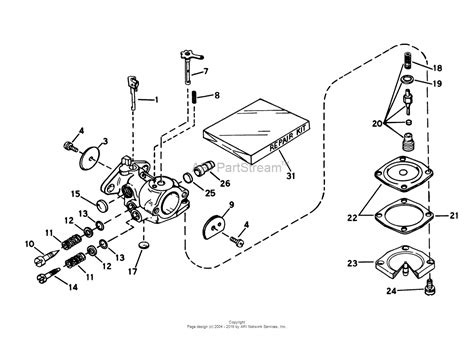 toro    snowthrower  sn   parts diagram  carburetor