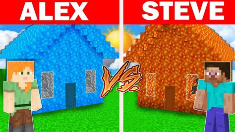 Sudan Ev Vs Lavdan Ev Alex Vs Steve 😱 Minecraft Youtube