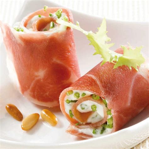 recette roules de jambon consorcio serrano au fromage frais cuisine madame figaro