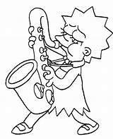 Simpson Topcoloringpages Saxophone Magic sketch template