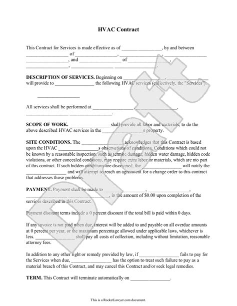 hvac contract  sign  rocket lawyer