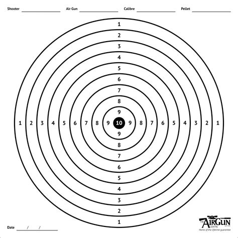 Free Printable Air Rifle Targets A4 17cm And 14cm The Airgun Centre