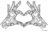 Coloring Zentangle Pages Adult Hands Showing Printable sketch template
