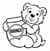 Honey Bear Coloring Pot Pages Pooh Hug Coloringsky Bees Bee Drawing Lee Sky Delicious Eat sketch template