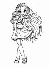Coloring Girl Pretty Pages Beautiful Girls Moxie Girlz Library Clipart Avery sketch template
