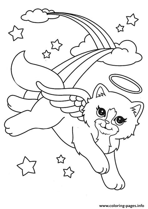 beautiful cat angel  coloring pages printable