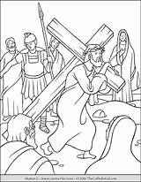 Cross Stations Kids Coloring Pages Thecatholickid Pray sketch template