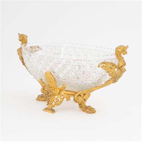 A Gilt Copper And Cut Glass Jardiniere Late 19th Century Bukowskis