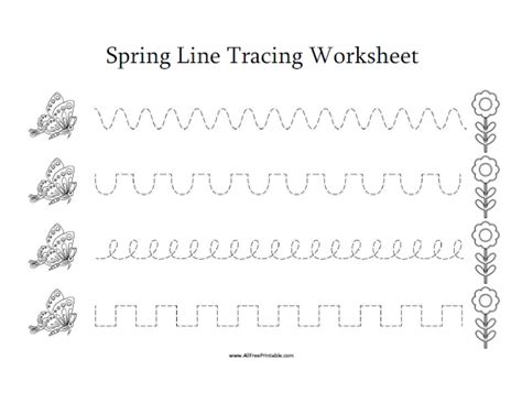spring  tracing worksheet  printable