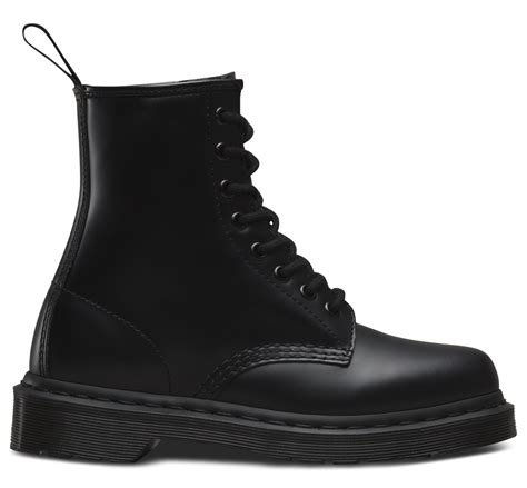 dr martens  mono smooth leather lace  boots  black smooth neon