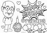 Birthday Happy Coloring Pages Grandpa Opa Printable Sheets Kids sketch template