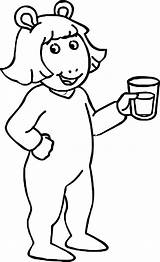 Coloring Arthur Dw Read Pajamas Pages Glass Water Cartoon Wecoloringpage Popular sketch template