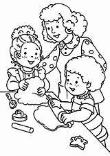 Coloring Children Moms Teach Her sketch template