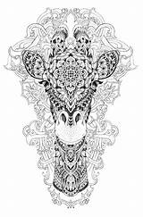 Giraffe Mandala Zentangle Jirafa sketch template