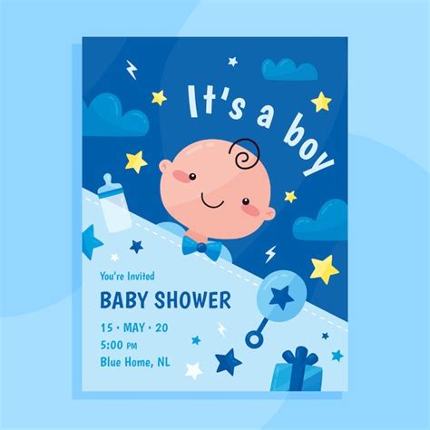 baby shower card  boy  vector
