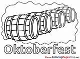 Oktoberfest Barrels Colouring Printable Kids Coloring Sheet Title sketch template