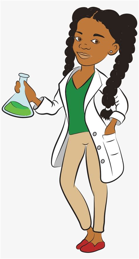 big image black female scientist cartoon transparent png