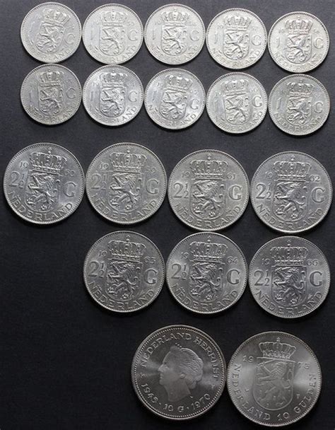 nederland complete serie zilveren munten juliana catawiki