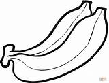 Coloring Bananas Two Banana Pages Drawing sketch template
