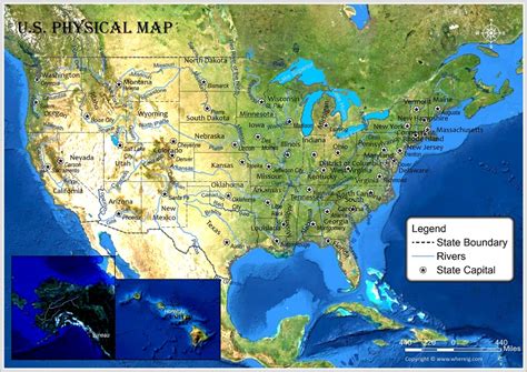 physical map  usa united states physical map whereigcom