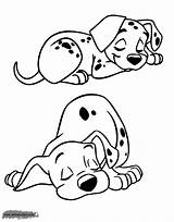 Puppies Coloring Pages Disneyclips Dalmatians Dalmatian Printable Lucky Asleep sketch template