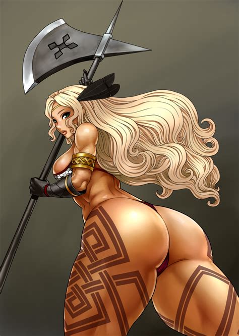 Rule 34 1girls Amazon Dragon S Crown Axe Barbarian Bikini Armor