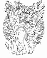 Coloring Angel Pages Christmas Adults Adult Realistic Color Drawing Drawings Printable Colouring Print 8th Kids Sheets Template Wing Colorit âœ sketch template