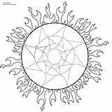 Printable Coloring Pages Sun Native Adult American Pagan Wiccan Color Mandalas Drawing Symbols Yule Wolf Wicca Printables Eagle Colouring Moon sketch template