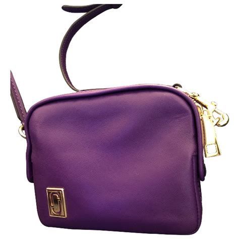 Pre Owned Marc Jacobs Snapshot Purple Leather Handbag