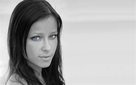 woman melisa lexa blue eyes selective coloring colored