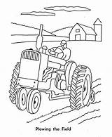 Tractor Coloring Farm Plowing Plow Drawing Pages Color Print Drawings Plough sketch template