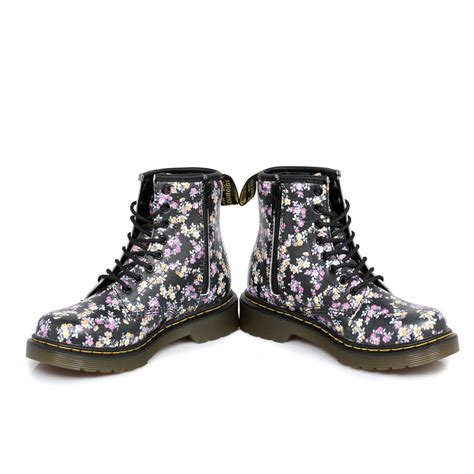 dr martens floral delaney kids leather boots sizes   ebay