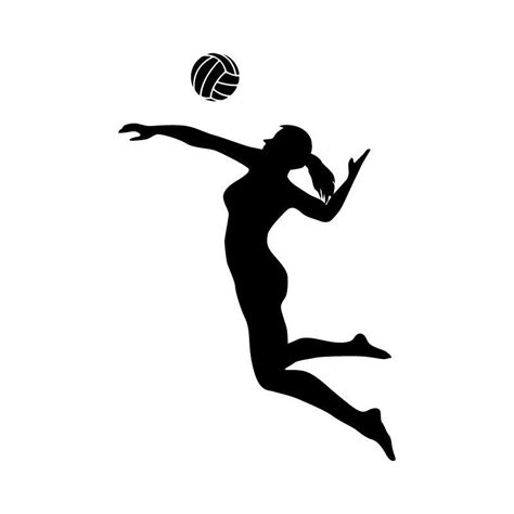 Volleyball Player Spiking Silhouette Sports Vinyl Wall