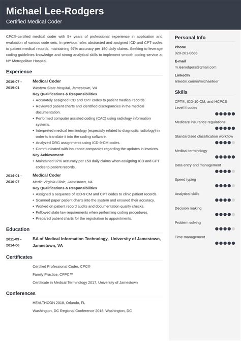 medical coding resume format  medical coder resume samples