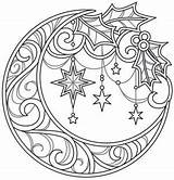 Mandalas Celestial Urbanthreads Ausmalen Lunar Pintar sketch template