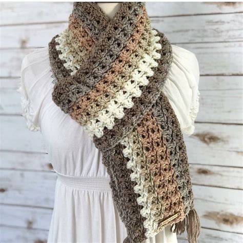 cute easy  crochet scarf pattern images