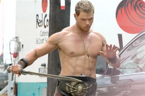 Kellan Lutz Topless Shows Off Muscles And Ripped Torso On