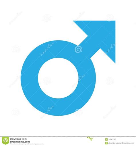 Male Sex Symbol Vector Icon In Flat Style Men Gender
