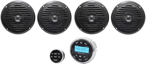 amazoncom hot tub audio system wbluetooth gauge hole receiver  black speakers