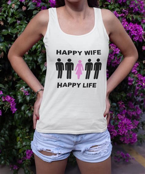 gangbang group sex shirt tank top happy wife happy life etsy