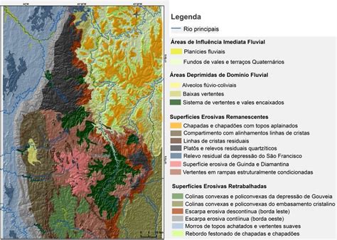 mapeamento geomorfológico do espinhaço meridional download scientific