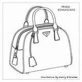 Bag Handbag Prada Drawing Designer Sketch Sketches Bowling Disegno Fashion Handbags Illustration Cad Bags Coloring Borsa Purses Pages Purse Prices sketch template