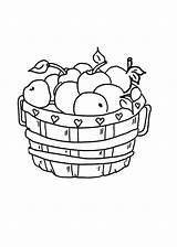 Apple Basket Draw Coloring Pages Template sketch template