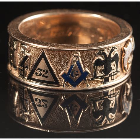 14k Gold Masonic Band Ring | Cowan's Auction House: The