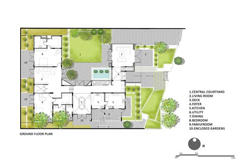 famous  courtyard house floor plan