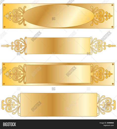 fancy gold nameplate vector photo  trial bigstock